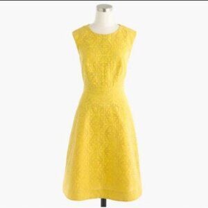 J. Crew Textured Eyelet Jacquard Dress in yellow 8